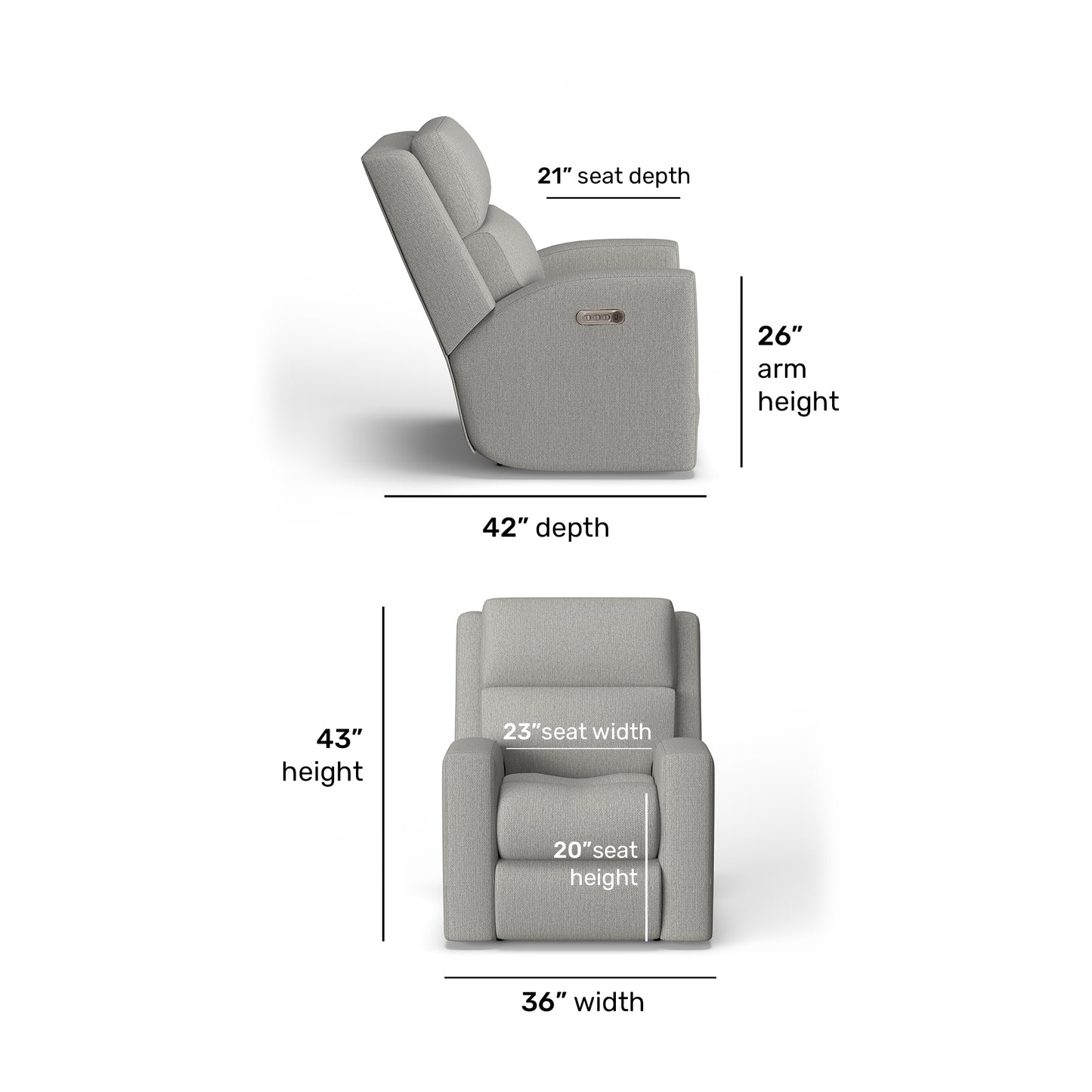 Flexsteel Score Power Recliner with Power Headrest & Lumbar