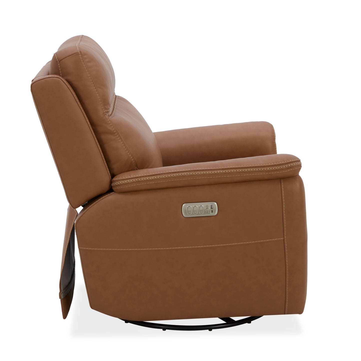 Flexsteel Sawyer Swivel Glider with Power Headrest, Lumbar, Heat & Massage