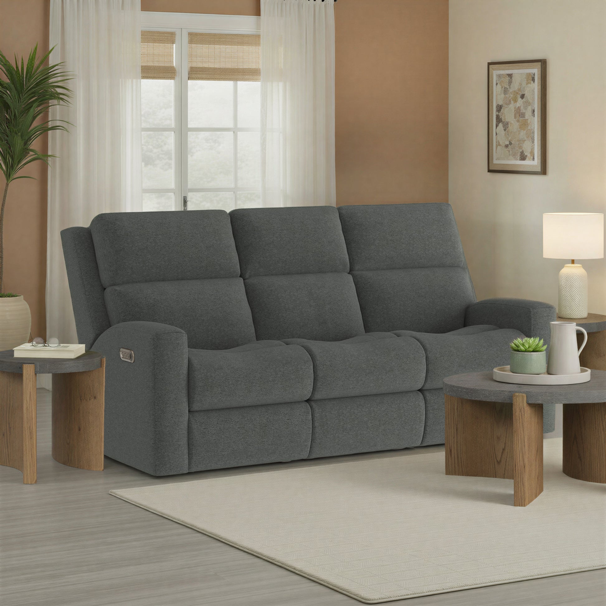 Flexsteel Score Power Reclining Sofa with Power Headrests & Lumbar