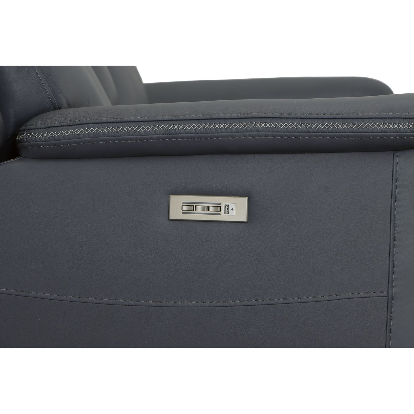 Flexsteel Sawyer Leather Pwr Recl Loveseat w/ Console, Pwr Hdrsts, Lumbar