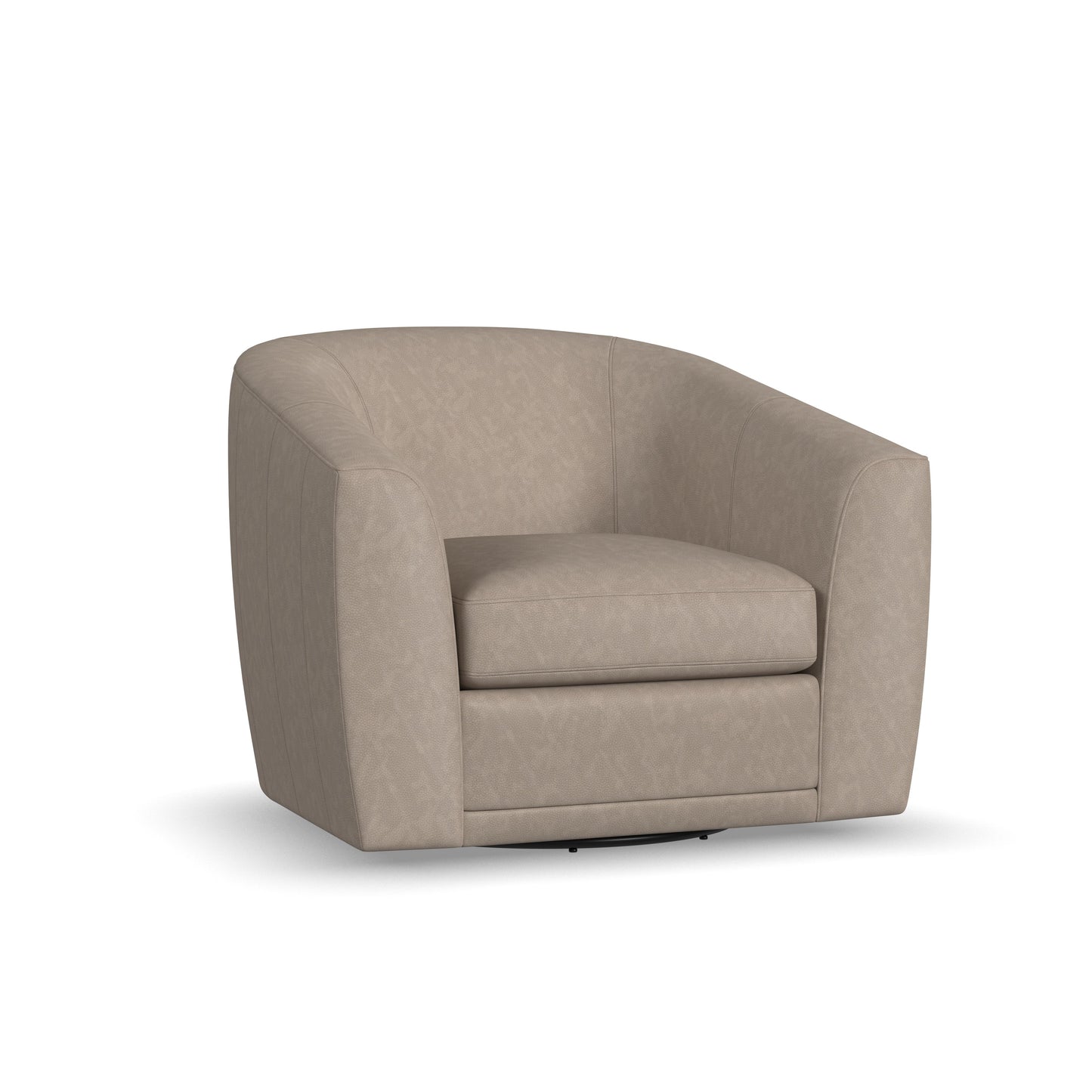 Jewel Leather Swivel Chair - Driftwood