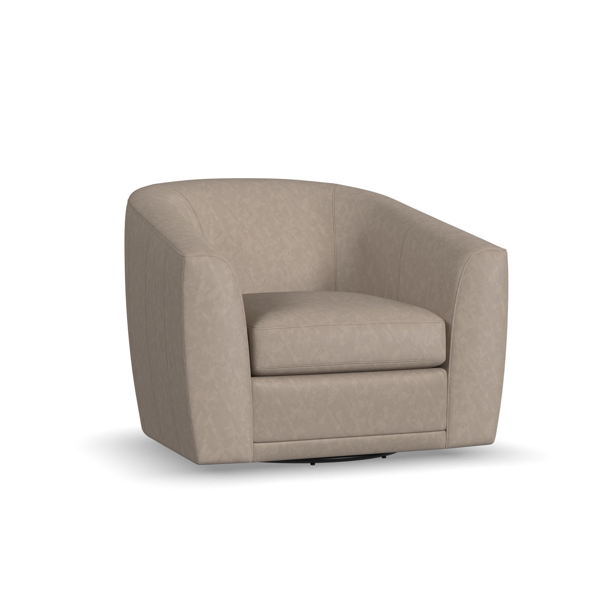 Jewel Leather Swivel Chair - Driftwood