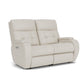 Strait Leather Power Reclining Loveseat with Power Headrests - Chalk