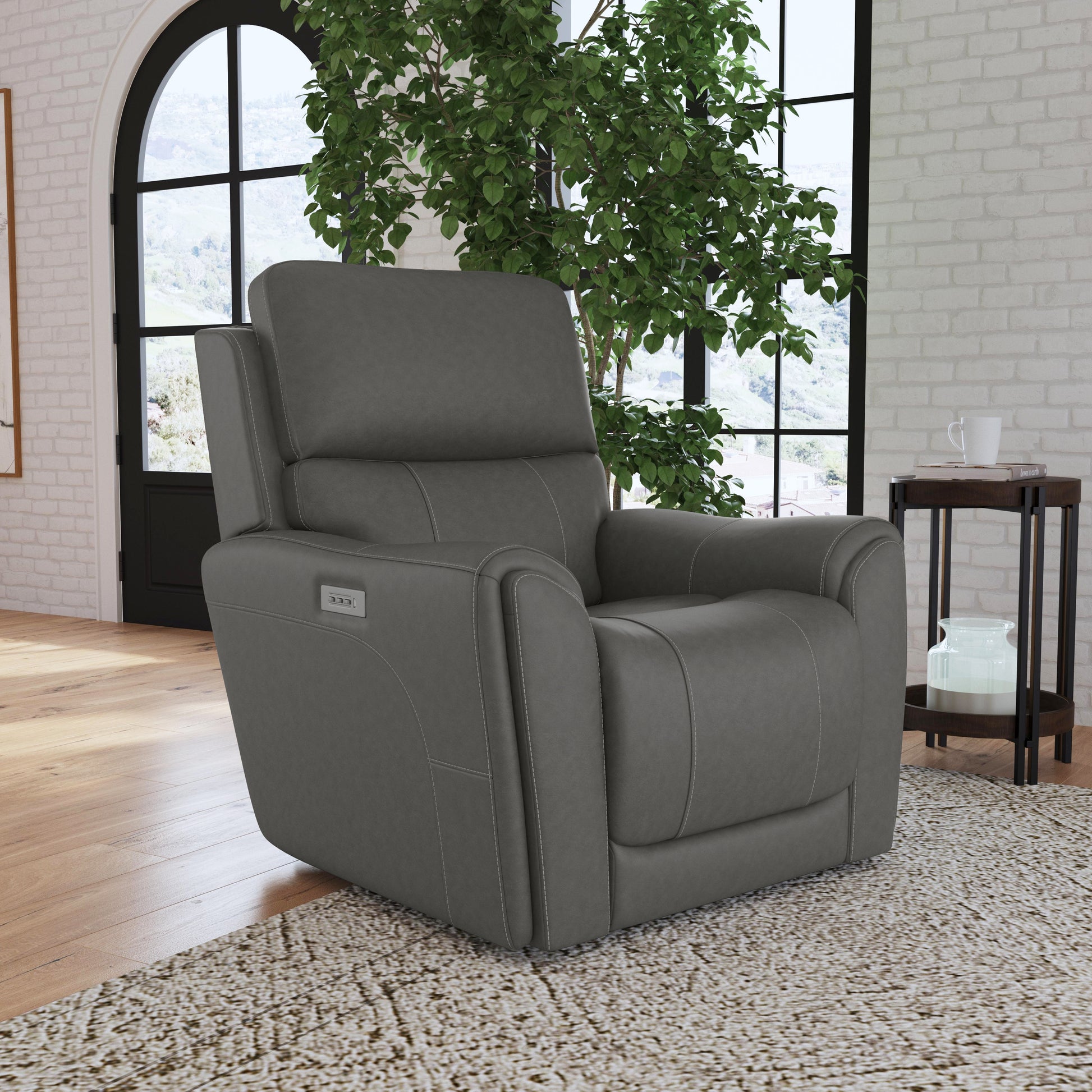 Flexsteel Carter Power Recliner with Power Headrest & Lumbar