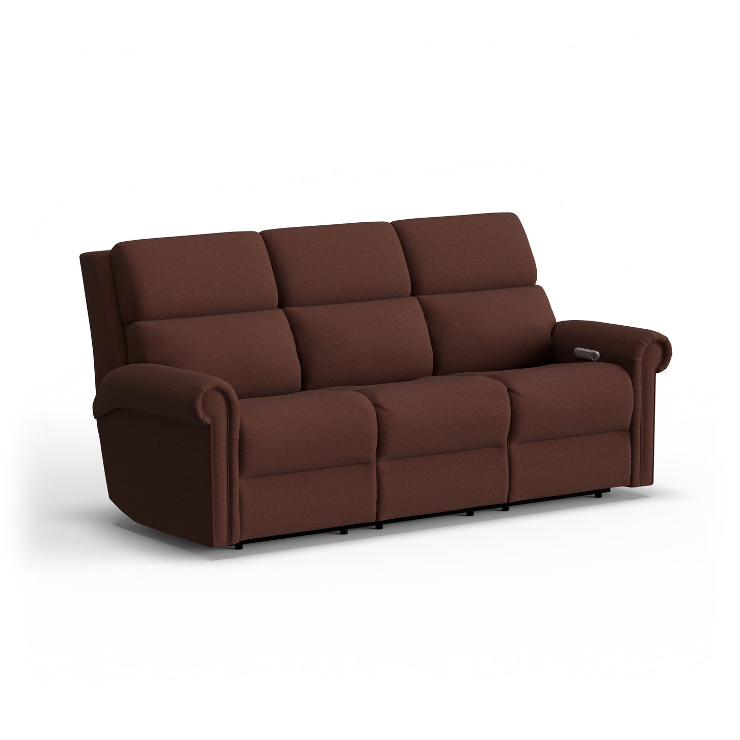 Flexsteel Bernard Power Reclining Sofa with Console, Power Headrest, & Lumbar
