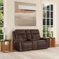 Flexsteel Ranger Power Reclining Loveseat with Console, Power Headrest, Lumbar, Heat & Massage