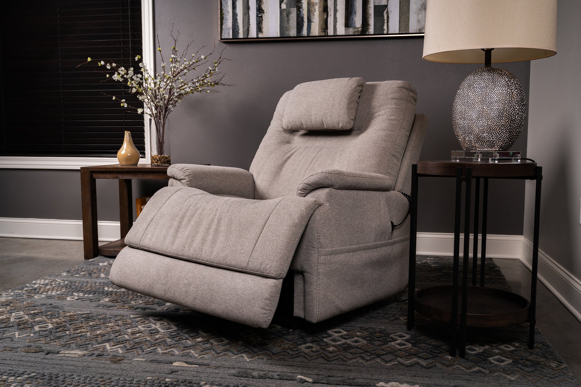 Flexsteel Zecliner Model 2+ Power Lift Sleep Recliner with Power Headrest, Lumbar, Heat & Massage