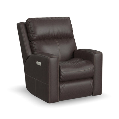 Score Leather Power Recliner with Power Headrest & Lumbar - Carob