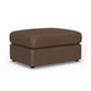 Vail Leather Ottoman - Chocolate
