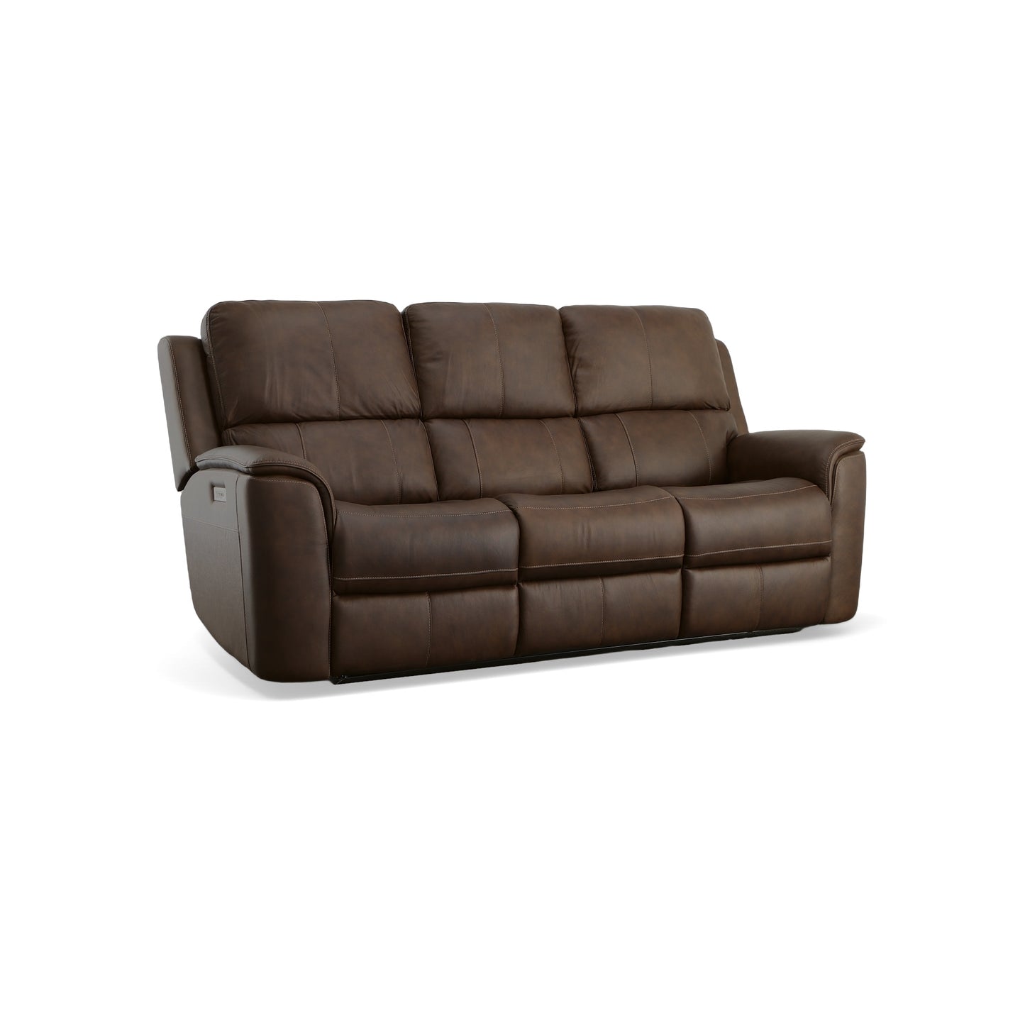 Flexsteel Henry Leather Power Reclining Sofa with Power Headrests & Lumbar