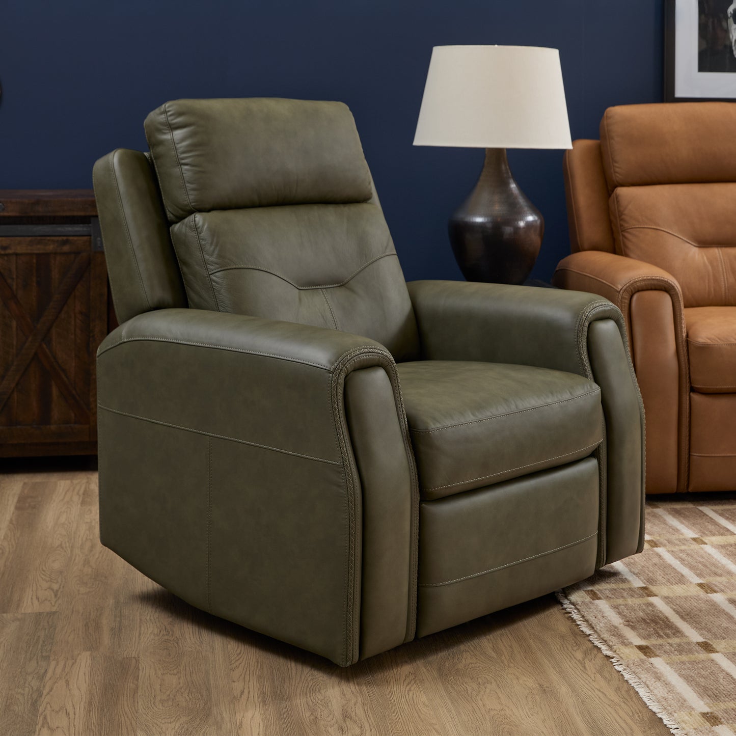 Flexsteel Felix Power Recliner with Power Headrest, Lumbar, Heat & Massage