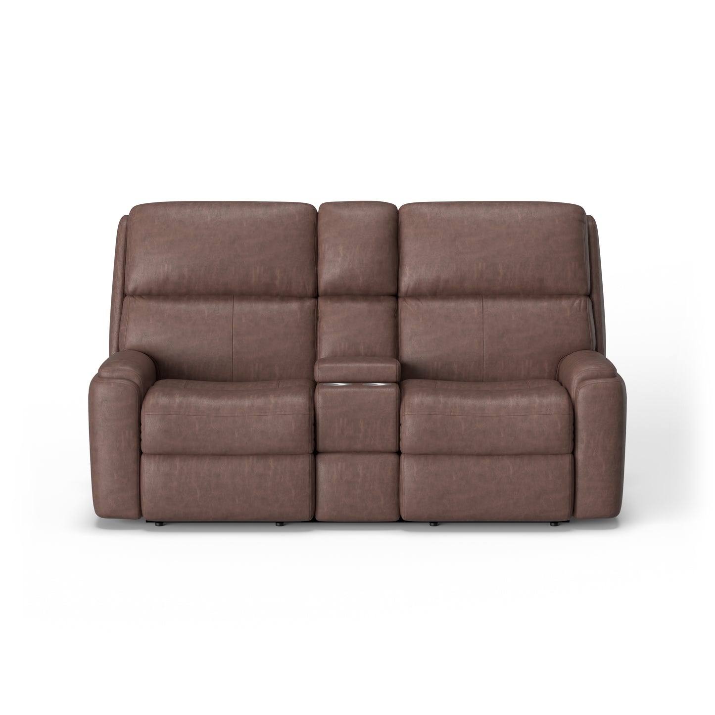 Flexsteel Rio Power Reclining Loveseat with Console & Power Headrests