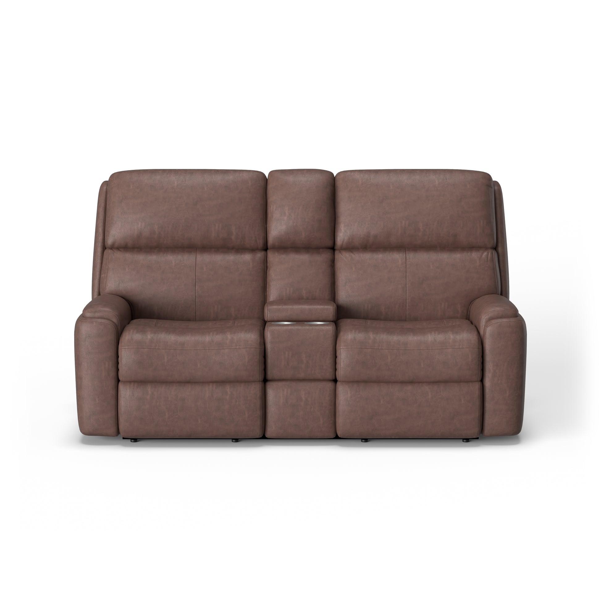 Flexsteel Rio Power Reclining Loveseat with Console & Power Headrests