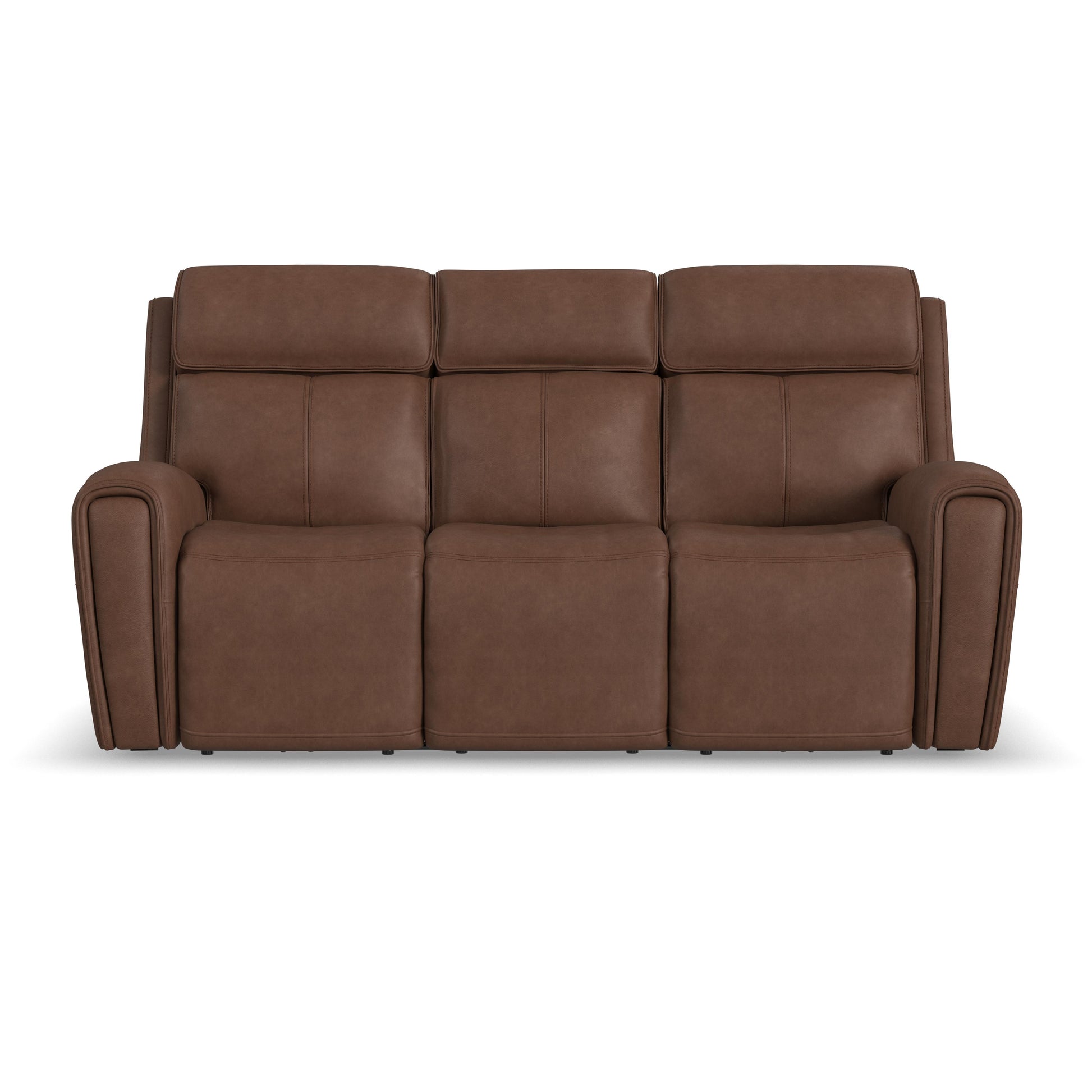 Flexsteel Warren Power Reclining Sofa with Console, Power Headrest & Lumbar