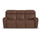 Flexsteel Warren Power Reclining Sofa with Console, Power Headrest & Lumbar
