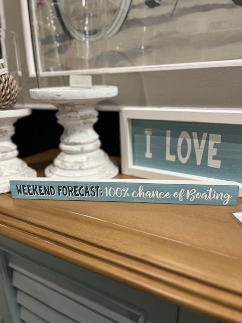 100% Chance of Boating Sign