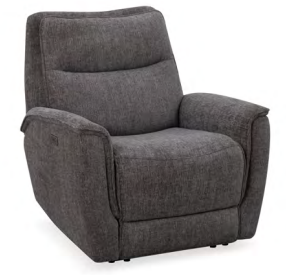 Gray recliner chair on a white background