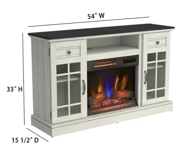 Madeline 54" Media Mantel w/ 23" Electric Fireplace