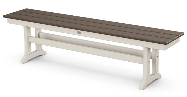 Farmhouse Trestle 65" Bench Two Tone