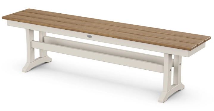 Farmhouse Trestle 65" Bench Two Tone