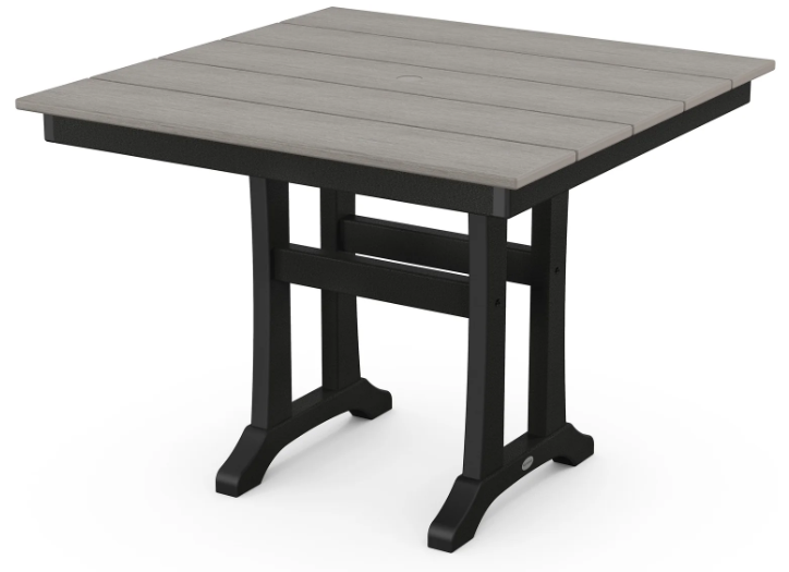 Farmhouse Trestle 37" Dining Table Two Tone