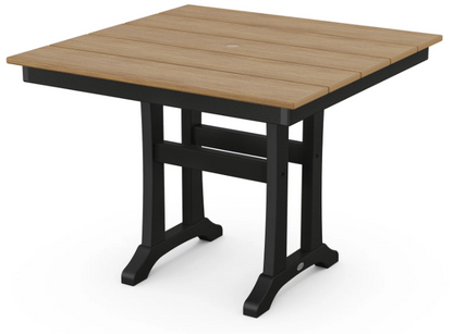 Farmhouse Trestle 37" Dining Table Two Tone