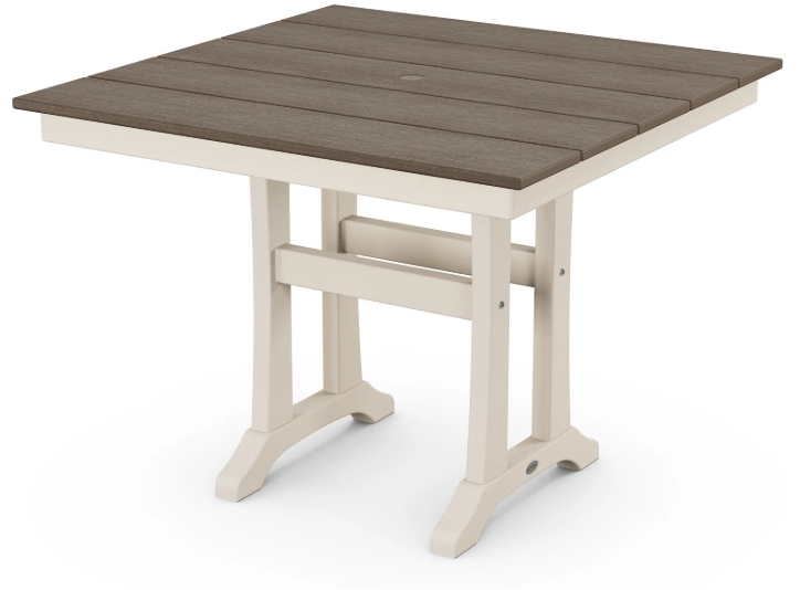 Farmhouse Trestle 37" Dining Table Two Tone