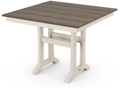 Farmhouse Trestle 37" Dining Table Two Tone