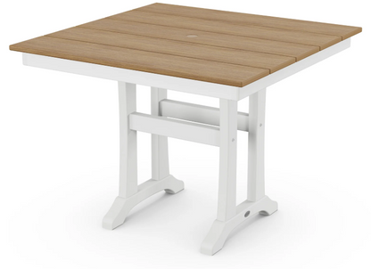 Farmhouse Trestle 37" Dining Table Two Tone