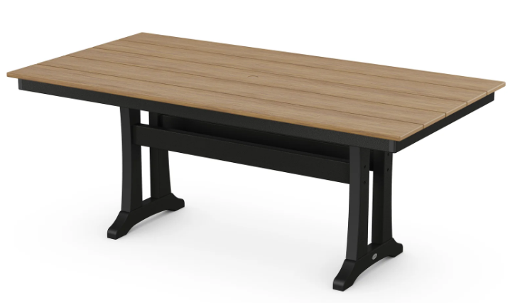 Farmhouse Trestle 37"x72" Dining Table Two Tone