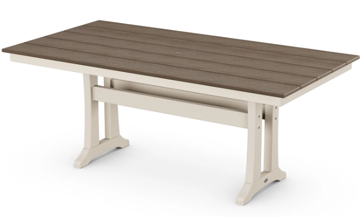 Farmhouse Trestle 37"x72" Dining Table Two Tone