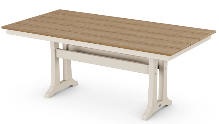 Farmhouse Trestle 37"x72" Dining Table Two Tone