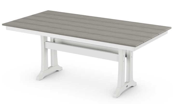 Farmhouse Trestle 37"x72" Dining Table Two Tone