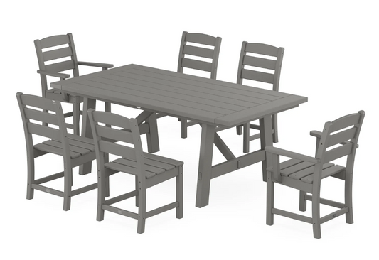 Lakeside 7-Piece Rustic Farmhouse Dining Set