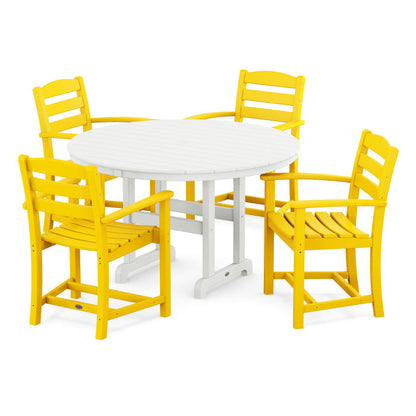 La Casa Café 5-Piece Round Farmhouse Dining Set