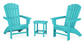 Nautical 3-Piece Curveback Adirondack Set