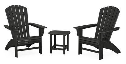 Nautical 3-Piece Curveback Adirondack Set