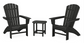 Nautical 3-Piece Curveback Adirondack Set