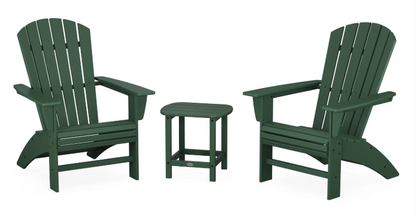 Nautical 3-Piece Curveback Adirondack Set