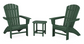 Nautical 3-Piece Curveback Adirondack Set