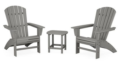 Nautical 3-Piece Curveback Adirondack Set