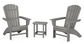 Nautical 3-Piece Curveback Adirondack Set