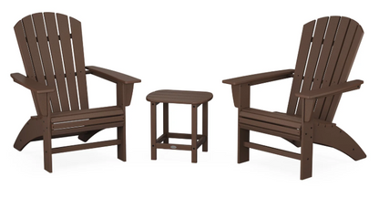 Nautical 3-Piece Curveback Adirondack Set
