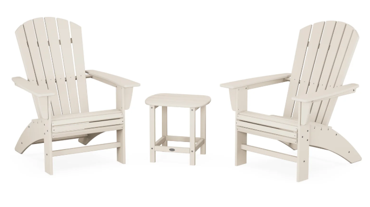 Nautical 3-Piece Curveback Adirondack Set