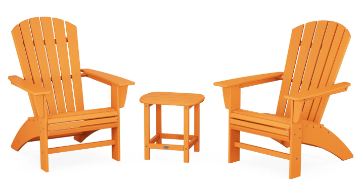 Nautical 3-Piece Curveback Adirondack Set