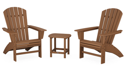 Nautical 3-Piece Curveback Adirondack Set