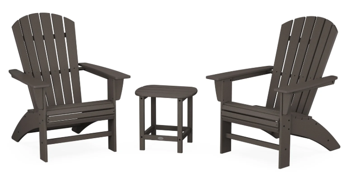 Nautical 3-Piece Curveback Adirondack Set