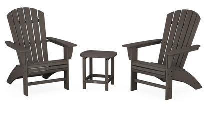 Nautical 3-Piece Curveback Adirondack Set