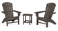 Nautical 3-Piece Curveback Adirondack Set