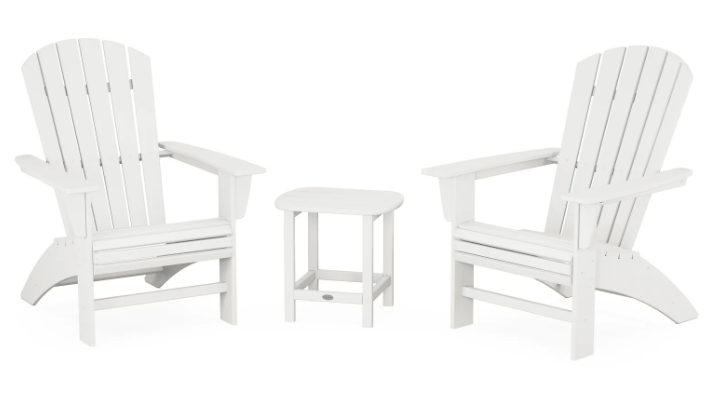 Nautical 3-Piece Curveback Adirondack Set